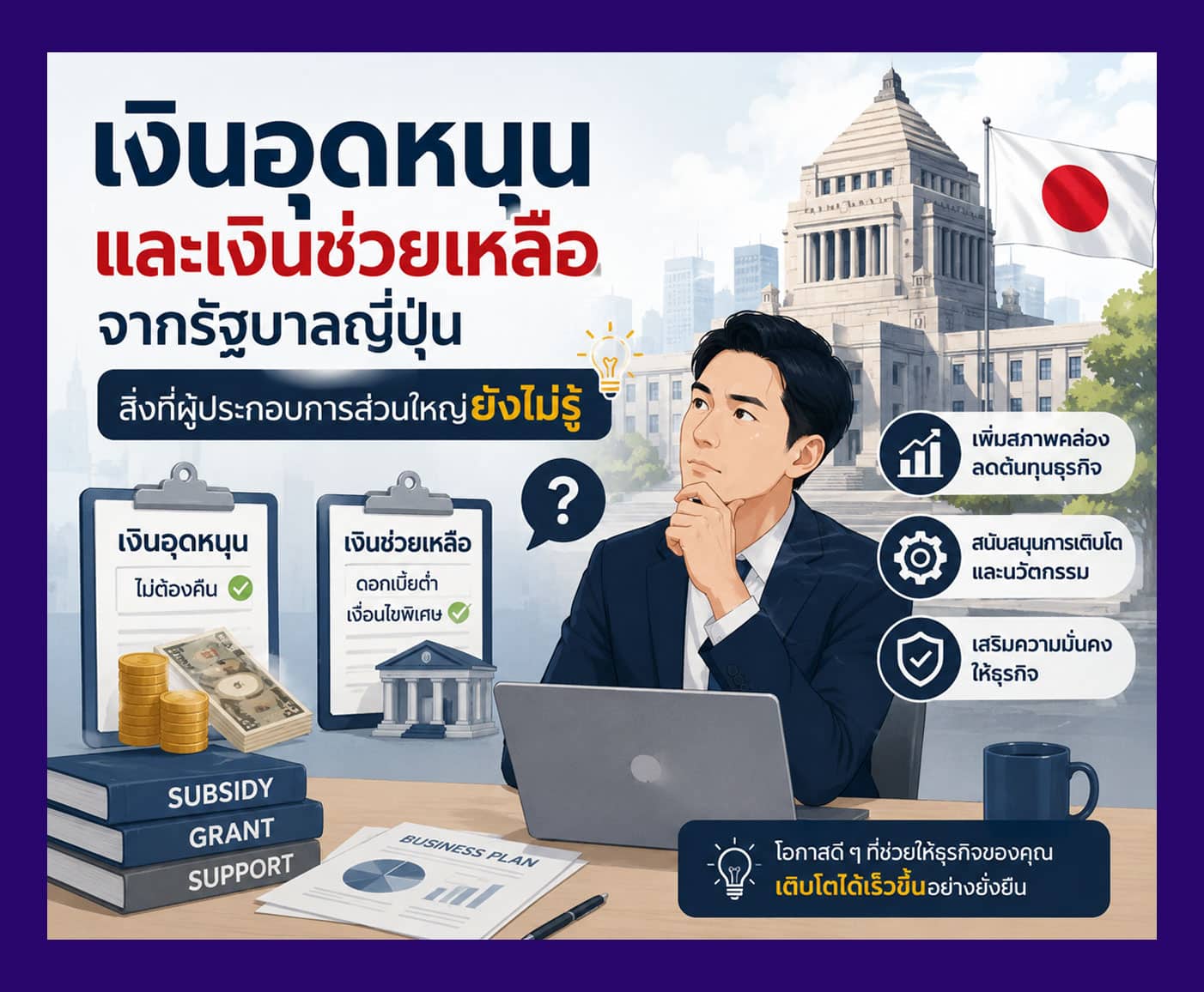เงินอุดหนุนและเงินช่วยเหลือจากรัฐบาลญี่ปุ่น-สิ่งที่ผู้ประกอบการส่วนใหญ่ยังไม่รู้ - MB-THAi